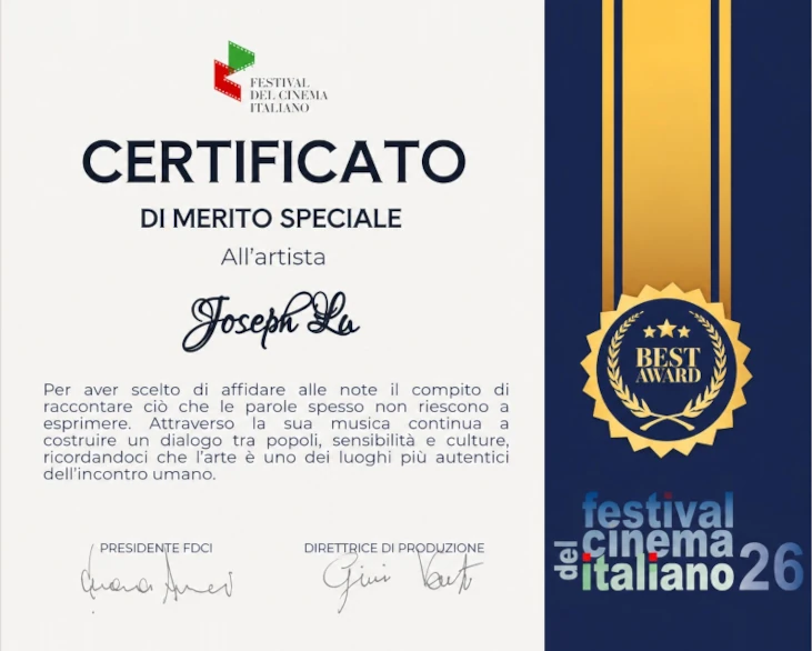 riconoscimento a Joseph Lu, Festival del cinema italiano